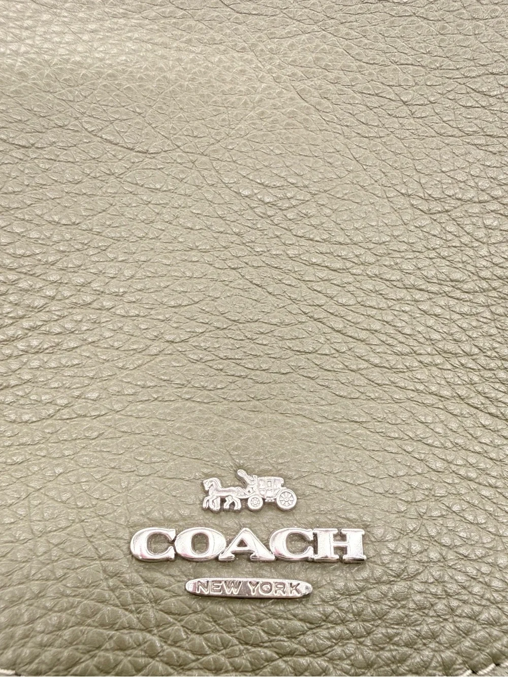 COACH Pebbled Leather Pennie Drawstring Backpack Olive Green